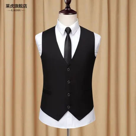 韩版修身潮流休闲西装马甲男士英伦职业正装西服马夹男背心坎肩商品大图