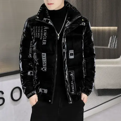 男士外套冬季新款棉衣潮流百搭亮面羽绒棉服加厚保暖立领冬装棉袄商品大图