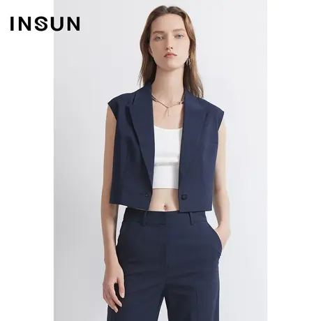 INSUN恩裳夏季短截式西装马甲小个子商品大图