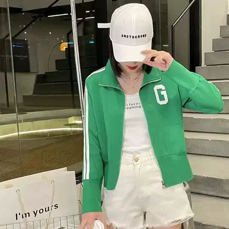 棒球服外套女早春装2023今年新款短款卫衣chic韩版小个子上衣爆款商品大图