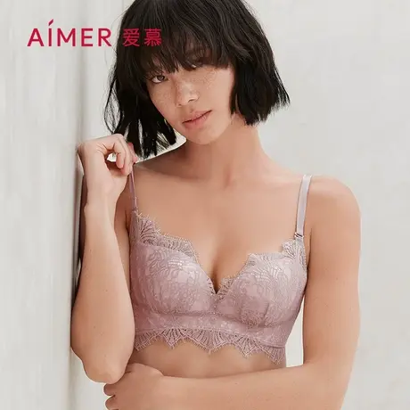 爱慕内衣女无钢圈小胸显大聚拢性感蕾丝透气文胸AM170611商品大图
