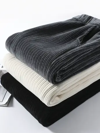 雪尼尔阔腿裤女春秋2023年新款加长裤子高个子秋冬直筒裤加绒女裤图片