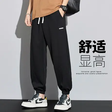 春季男款针织束腿潮流百搭运动卫裤春天男士宽松紧腰潮牌休闲裤子商品大图