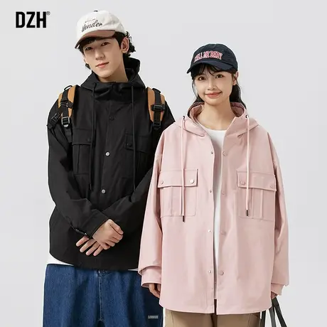 情侣美式机能冲锋衣外套男士春秋季防风衣2024新款情侣款工装夹克图片