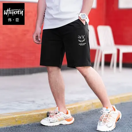 伟臣2021夏季新款冰丝大码休闲短裤男胖子加肥加大轻薄速干沙滩裤商品大图