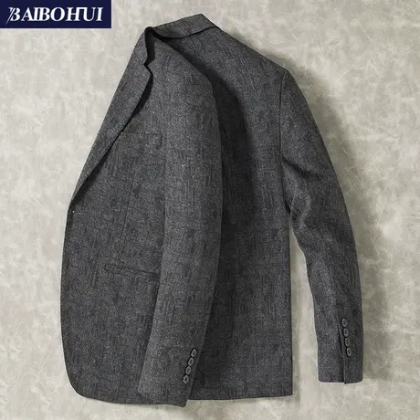 呢子西服外套男商务修身韩版潮流秋季新款时尚休闲小西装男士上衣商品大图