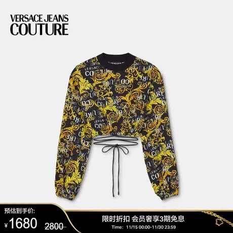【甄选折扣】VERSACE JEANS COUTURE 女士Logo Couture短款运动衫图片