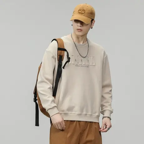 青春流行卫衣休闲潮流大码秋冬款长袖卫衣印花圆领男士休闲卫衣图片