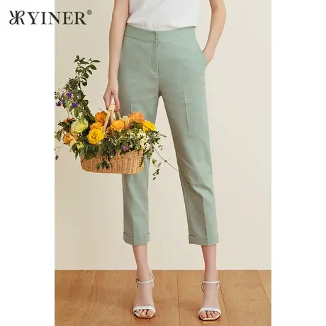 YINER音儿女装夏季修身职场通勤风裤休闲裤商品大图