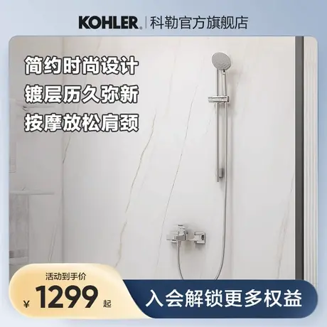 科勒淋浴花洒悠方挂墙式浴缸花洒龙头家用手持花洒28186T-4-CP图片