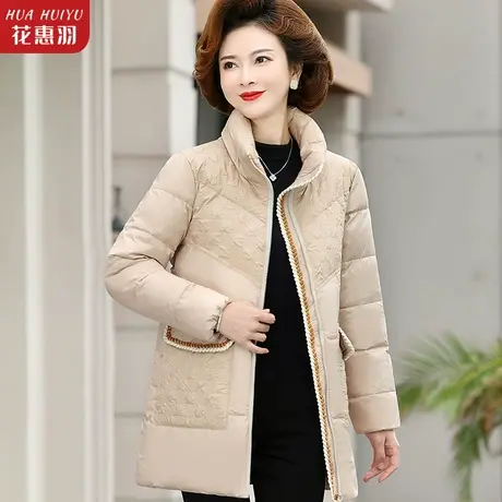中年妈妈秋冬装外套50岁中老年时尚版棉衣冬季羽绒棉服女冬款洋气商品大图