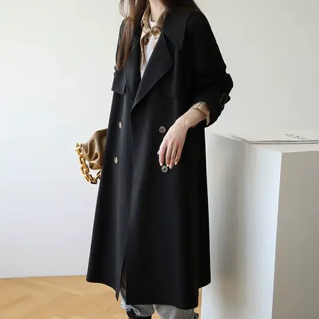 【清仓到手仅需119元】中长款风衣女宽松chic过膝长款时尚外套图片