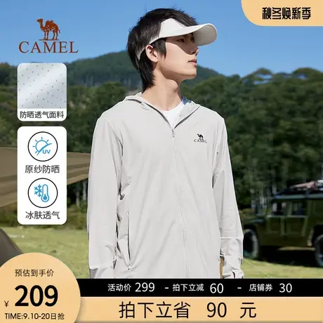 骆驼原纱防晒衣男夏季新款防紫外线户外凉感轻薄透气遮阳防晒服男商品大图
