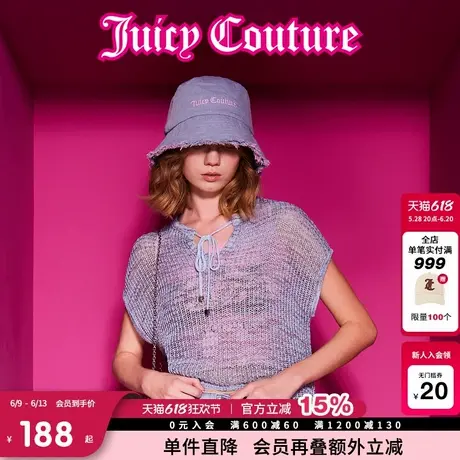 Juicy Couture橘滋针织衫女2025年夏新款复古镂空系带短袖T恤上衣商品大图