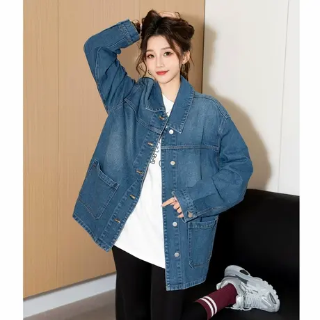 唐狮牛仔外套女新款韩系网红风上衣百搭休闲时尚小个子初秋穿搭商品大图