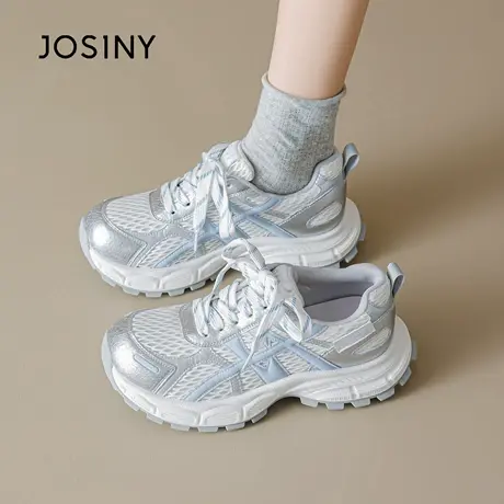卓诗尼增高老爹鞋女2025夏季新款显高显瘦网面透气防滑休闲运动鞋商品大图