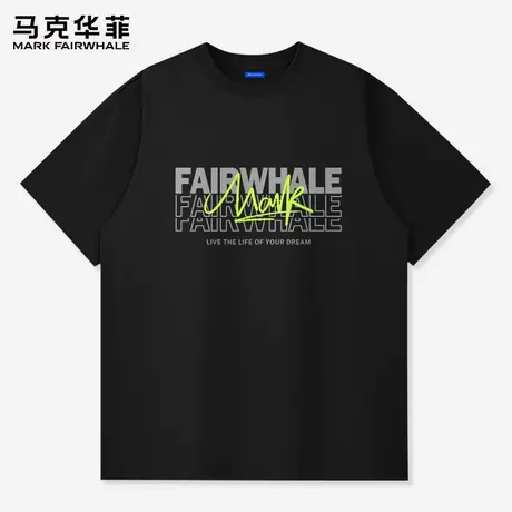 【重磅纯棉】马克华菲短袖T恤男夏季2025新款宽松休闲半袖五分袖X商品大图