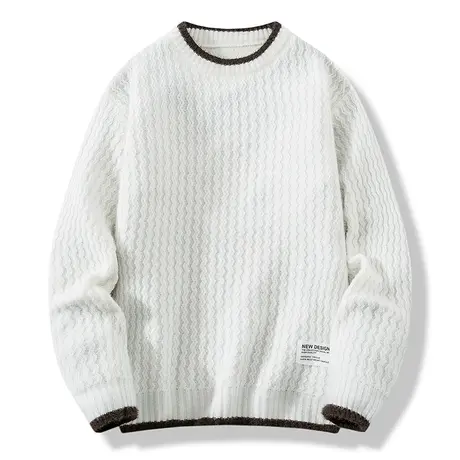 毛衣男秋冬季圆领休闲宽松打底衫潮流青少年高初中学生保暖针织衫商品大图