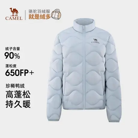 骆驼女装轻薄立领羽绒服2025年冬季新款90绒鸭绒防风菱格羽绒外套商品大图