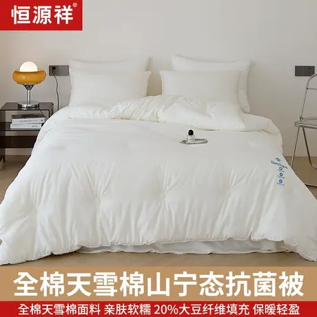 恒源祥新品A类面料全棉天雪棉山宁态抗菌被20%大豆纤维被四季可用图片