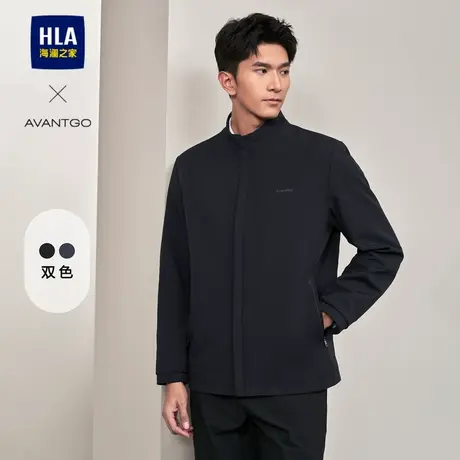 HLA/海澜之家轻商务经典系列行政夹克男25春夏新款印花弹力外套男图片