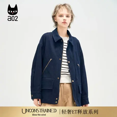 a02【ET释放系列】复古牛仔外套女2025新款秋季美式上衣通勤穿搭商品大图