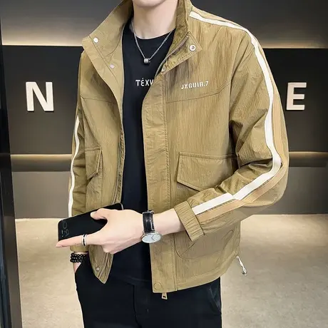 棒球服外套男夹克2023春季美式复古潮流春秋冲锋衣潮牌工装爸爸装商品大图