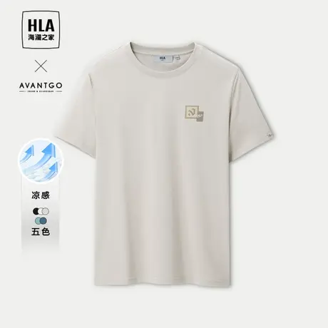 HLA/海澜之家轻商务时尚系列短袖T恤24春夏新针织圆领字母印花男图片