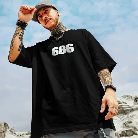 短袖T恤男纯棉2024夏季新款大码潮牌潮流ins宽松圆领学生胖子上衣商品大图