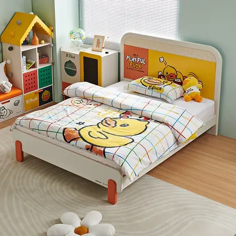 【门店】儿童床男孩萌趣小黄鸭1米5儿童床128708商品大图