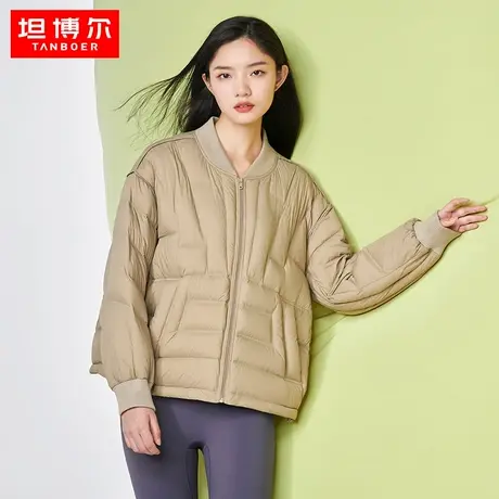 坦博尔新款羽绒服女棒球领短款潮流廓形轻薄小个子外套TB331320商品大图