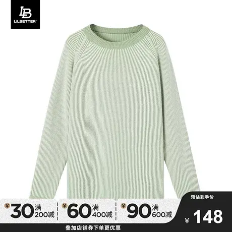 Lilbetter套头毛衣男秋冬款宽松外套圆领上衣复古衣服慵懒针织衫商品大图