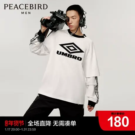 【AIRxPEACE】太平鸟男装奥莱茵宝联名印花长袖T恤球衣商品大图