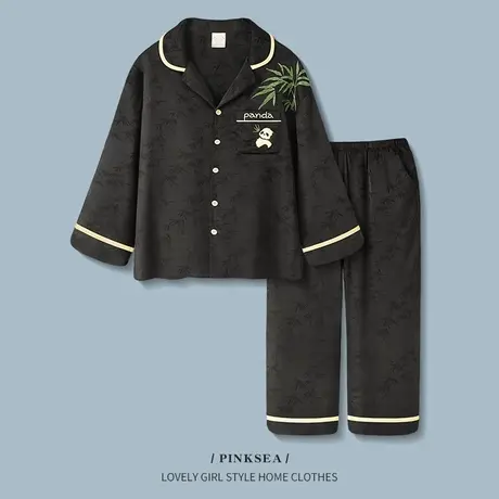 【设计师款】睡衣男春秋冰丝长袖套装新款国风夏季大码男士家居服商品大图