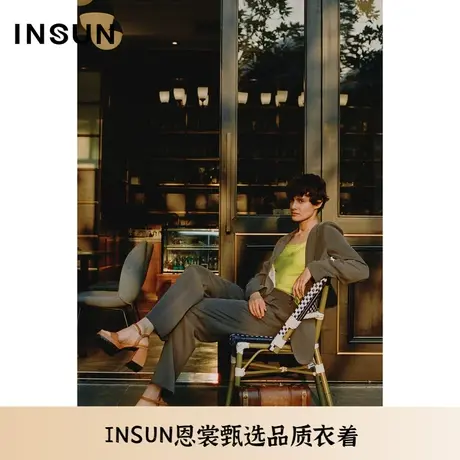 INSUN恩裳夏季宽肩宽松薄款通勤西装外套图片