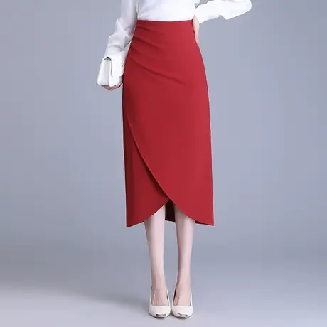 不规则设计感包臀裙女春季2024新款高腰修身半身裙通勤中长一步裙商品大图