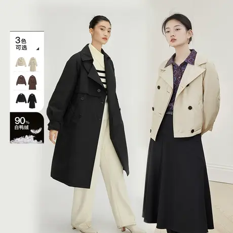 播风衣羽绒服秋冬新品文艺保暖外套女DDQ4RD5534商品大图