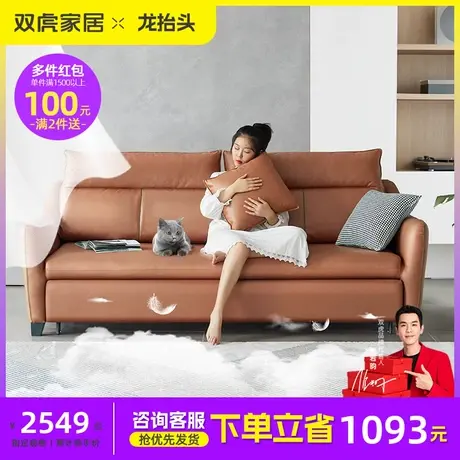双虎科技布沙发床折叠两用小户型客厅现代简约羽绒三双人沙发202图片