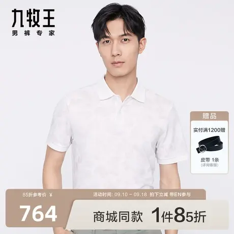 [纯棉]九牧王男装JT2C25817短袖POLO衫23夏季新款清爽商场同款EN图片