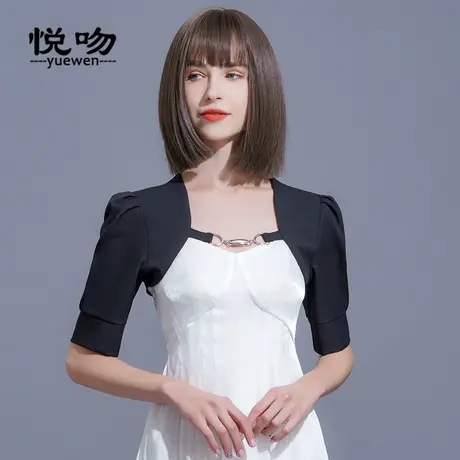 雪纺小坎肩女薄外套配裙子外搭2023新款短袖小披肩夏百搭短款开衫商品大图