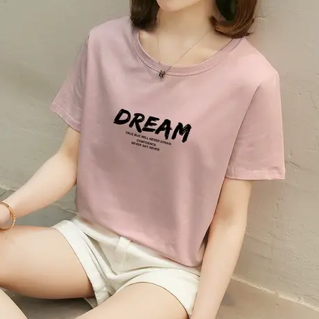 短袖t恤女宽松2023新款夏装韩版百搭学生纯棉女装半袖上衣服ins潮图片