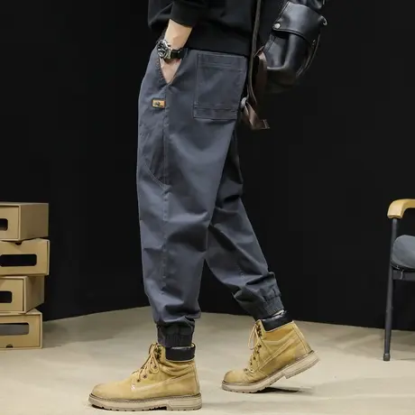 男款秋季休闲裤男士束脚春秋2023新款宽松弹力大码潮牌工装裤子男商品大图