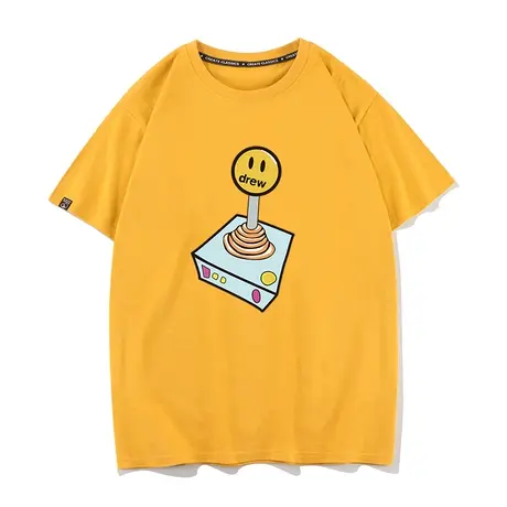 秀洛贾斯汀比伯衣服短袖drew笑脸游戏机短袖T恤男半袖情侣装图片