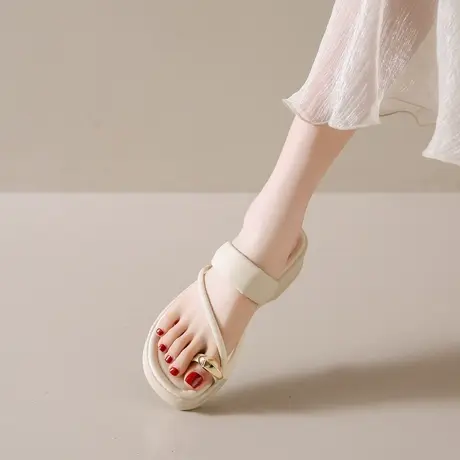 气质套趾凉鞋女生厚底仙女风2023爆款夏季松糕凉拖鞋外穿网红时尚图片