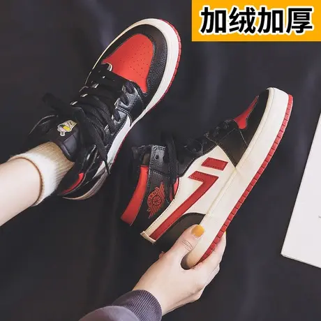 高帮潮鞋女2023秋冬季新款百搭二棉鞋女爆款加绒板鞋ins鞋子潮鞋商品大图