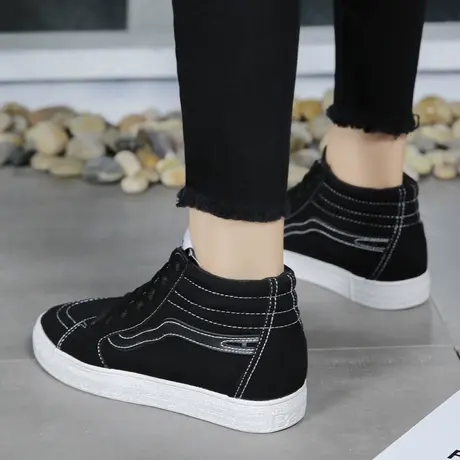 高帮帆布鞋女鞋学生韩版潮休闲百搭板鞋2020秋季新款原宿ulzzang商品大图