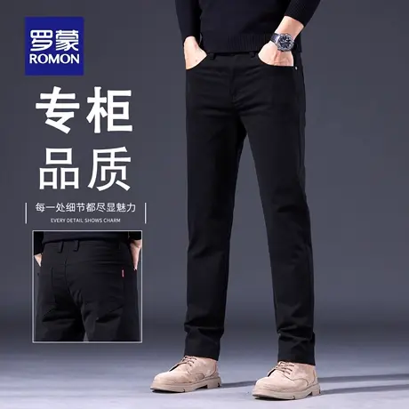 罗蒙纯棉男士休闲裤秋季2025新款宽松直筒西裤中年商务长裤男N2Z商品大图