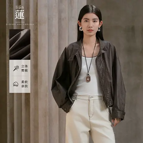【商场同款】阿依莲复古短款外套女25秋季新款高级感夹克宽松上衣商品大图