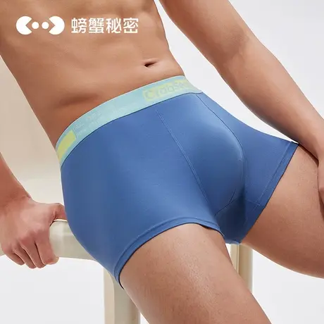 螃蟹秘密男士内裤四角平角100%纯棉裆运动抗菌透气短裤衩24年新款商品大图