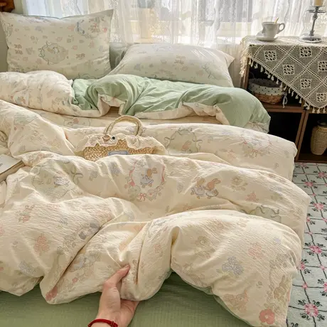 2026新款敲可爱的奶呼呼云感双层纱简约四件套系列图片